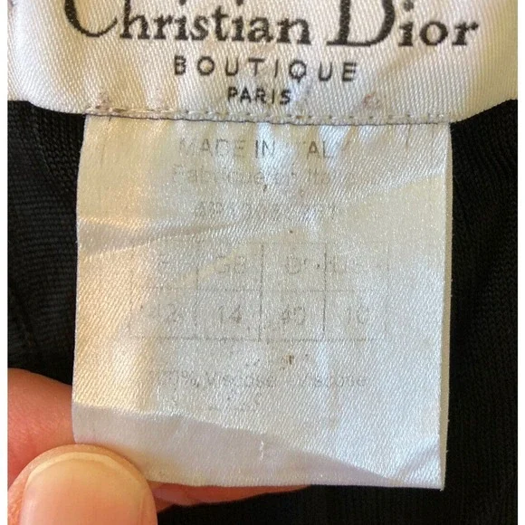 Christian Dior Bodycon Sleeveless Dress Size 10 Women’s Black